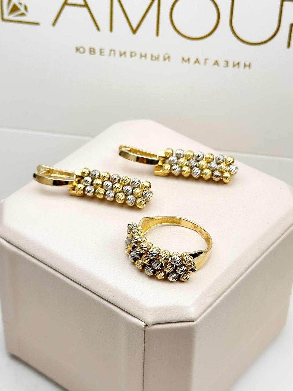 Золотой комплект из желтого золота 😍