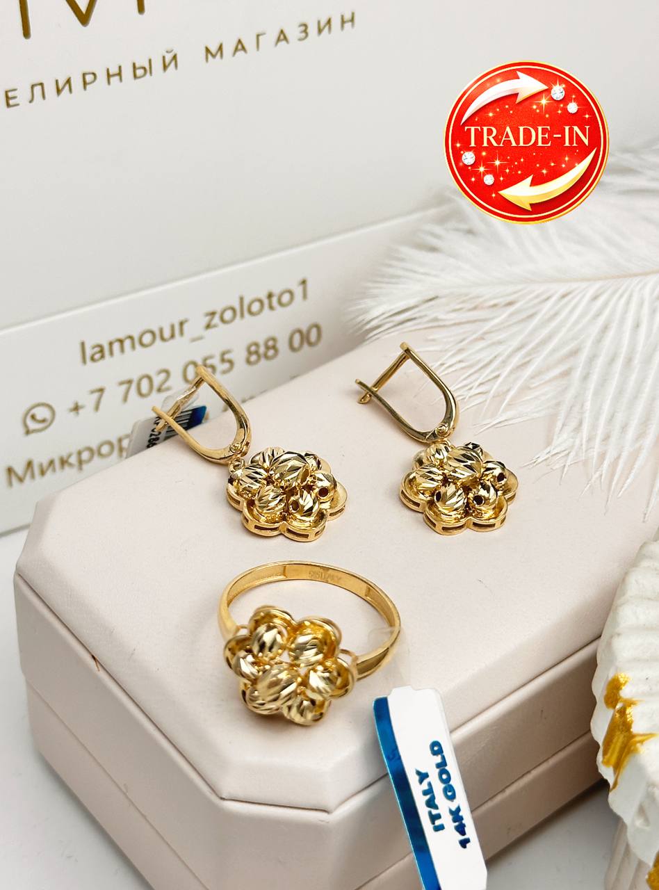 Золотой комплект из желтого золота New😍