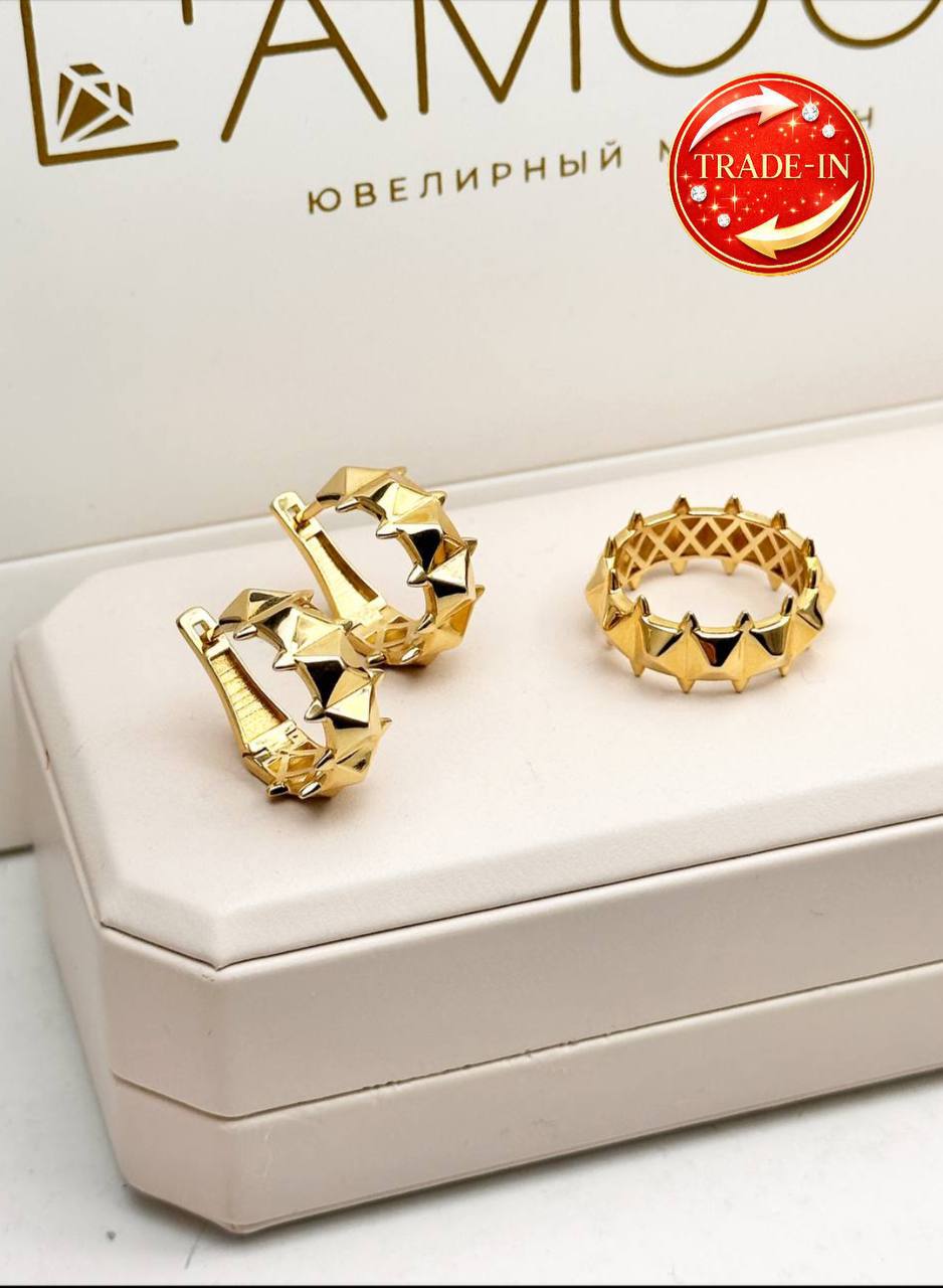 Золотой комплект из желтого золота 😍