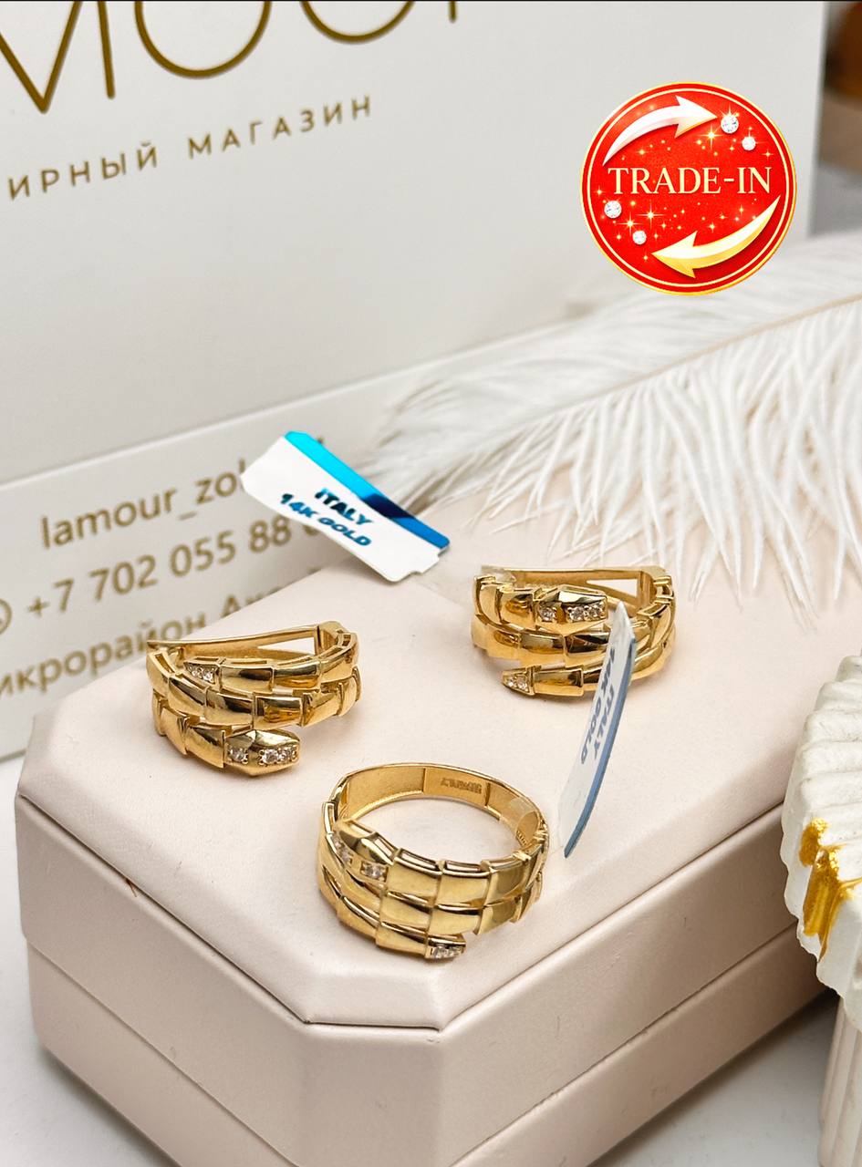 Золотой комплект из желтого золота New😍