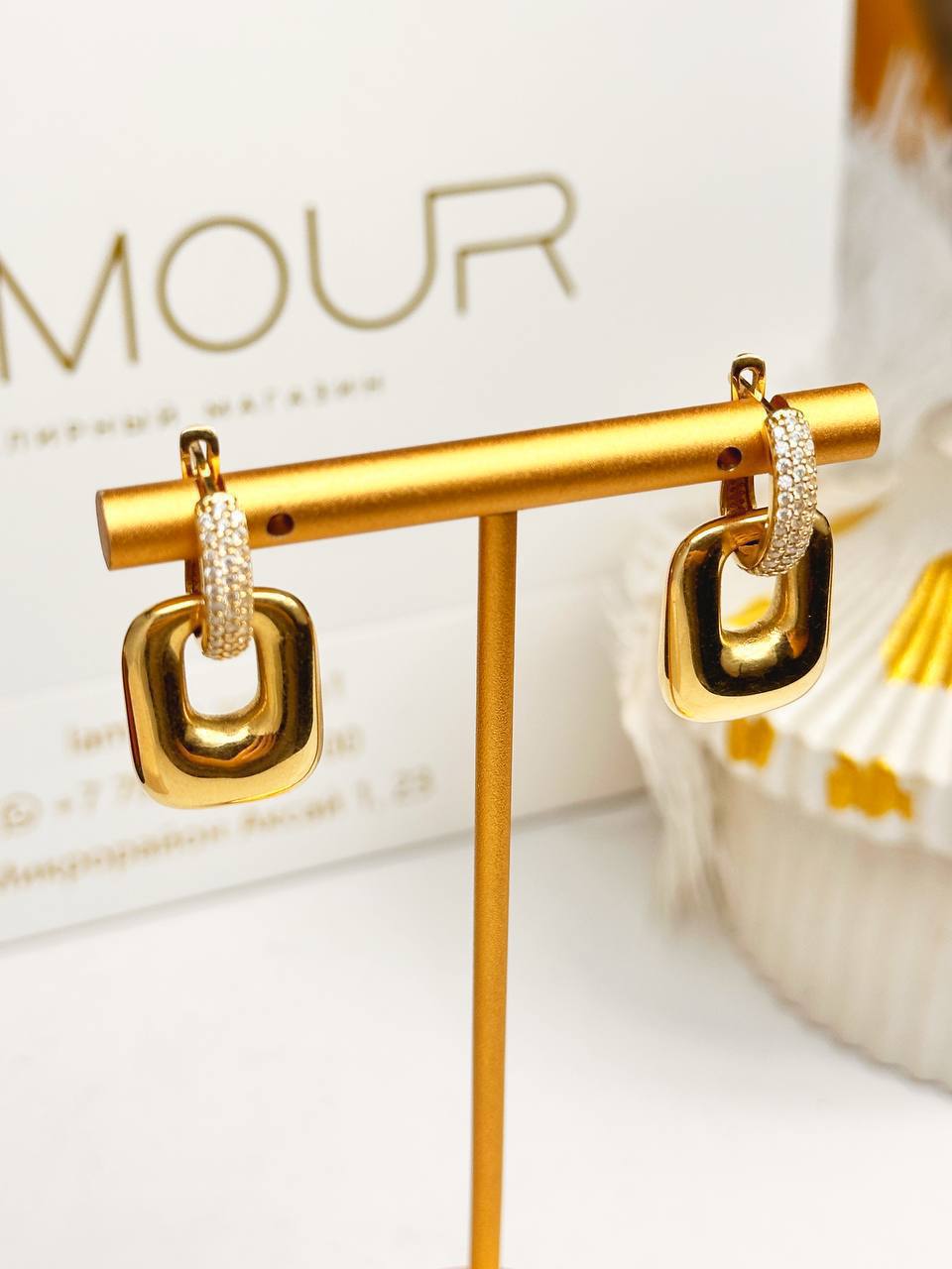 Золотые серьги ✨