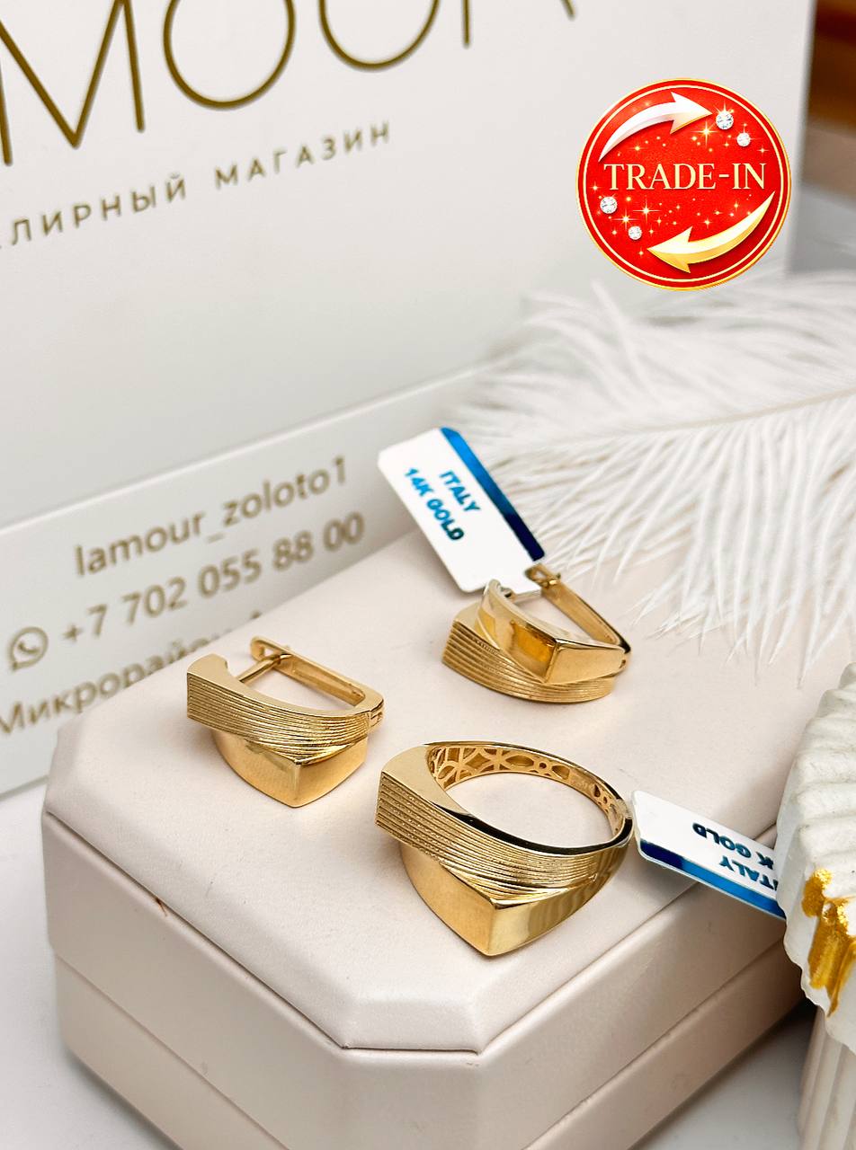 Золотой комплект из желтого золота New😍