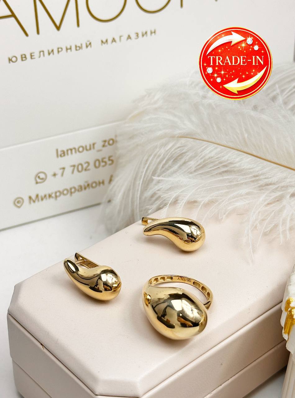 Золотой комплект из желтого золота 😍